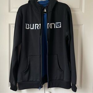 Burton Men’s Black Spacer/Scuba Full-Zip Stitched Logo Hoodie Size Medium